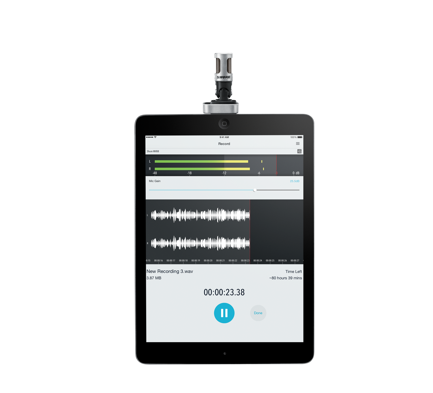Micrófono de condensador digital estéreo Shure MV88