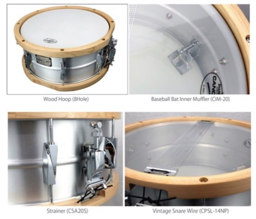 Tarola Canopus Yaiba vaso aluminio edición limitada 14x6.5 JSA-1465-SBW