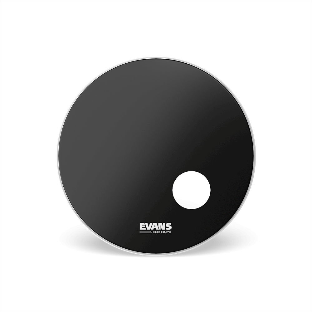 Parche resonante para bombo Evans serie EQ3 Reso Onyx BD22RONX 22 pulgadas