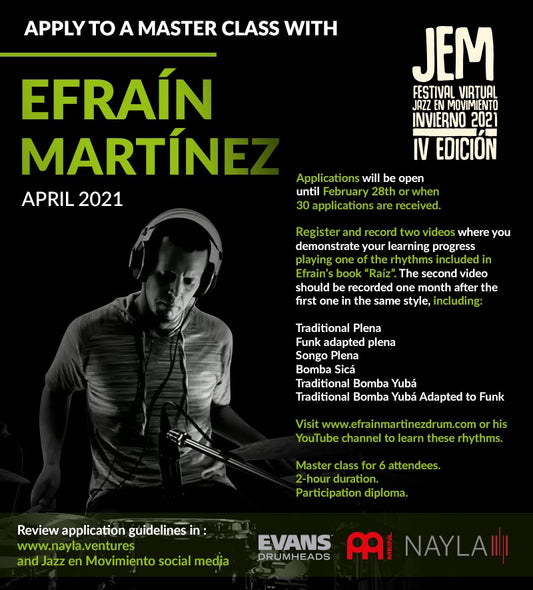 Open call to online master class with Efrain Martinez (4th edition of Jazz en Movimiento festival)