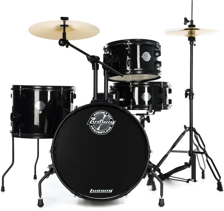 Batería Ludwig Pocket Kit by Questlove - para bateristas de 4 a 10 años, kit todo incluido, diseñada por Ahmir "Questlove" Thompson