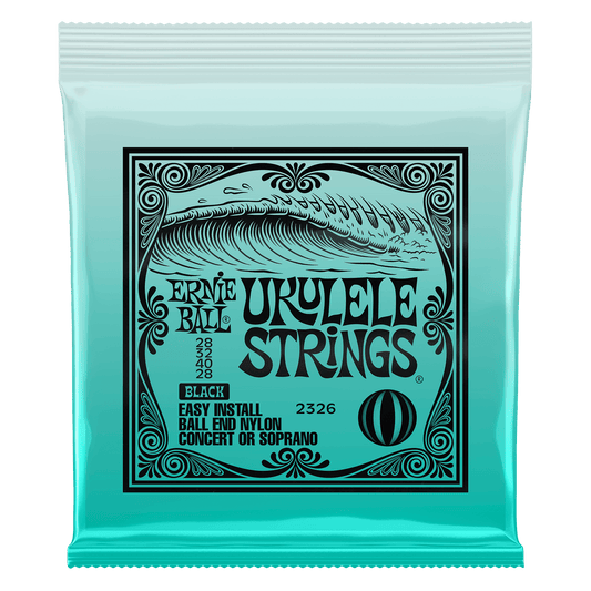 Juego de cuerdas para ukulele Ernie Ball 2326 - soprano/concierto, nylon, color negro