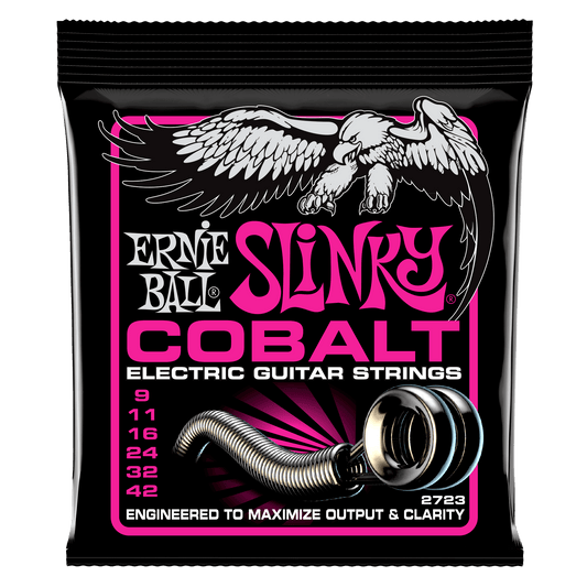 Juego de cuerdas para guitarra eléctrica Ernie Ball Slinky Cobalt 2723 - calibre 9-42