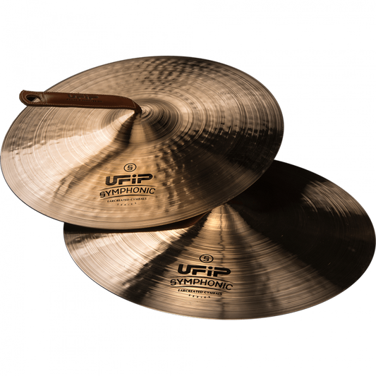 Platillos UFiP Symphonic 20 pulgadas - estilo vienés, incluye correas de piel y funda de vinil