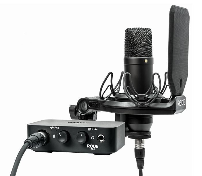 Kit de estudio con interfaz de audio RØDE NT1 + AI-1