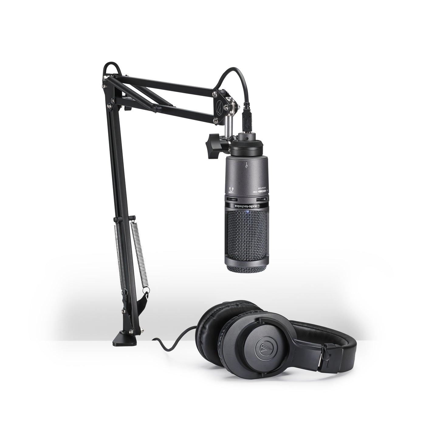 Paquete de streaming/podcasting audio-technica AT2020USB+PK