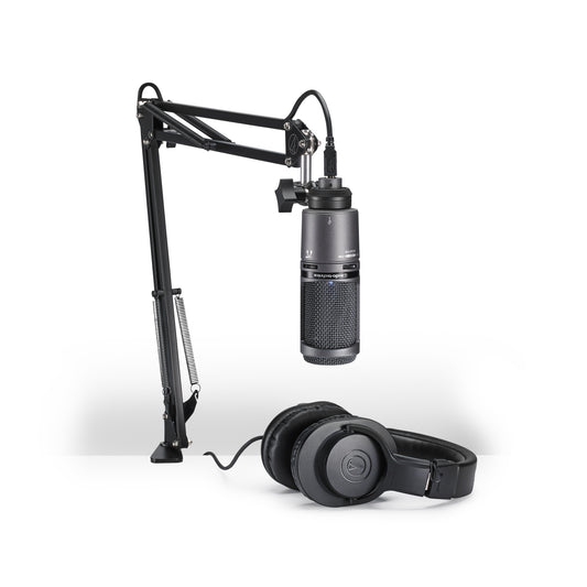Paquete de streaming/podcasting audio-technica AT2020USB+PK